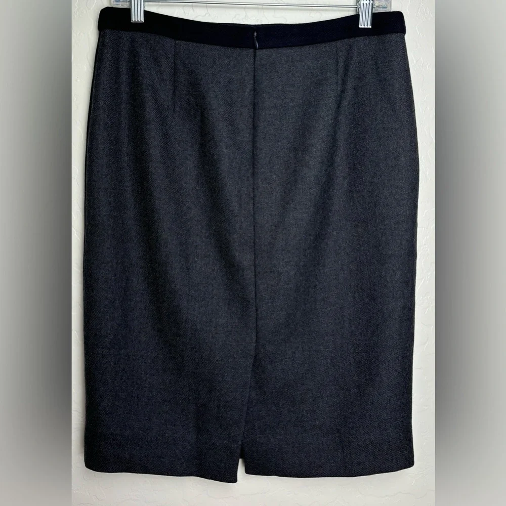 J.Crew No. 2 Pencil Skirt Colorblock Wool Gray Navy Blue Size 6 0719‎